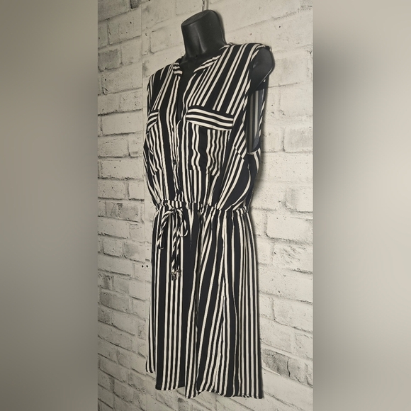 Lily Morgan Sleeveless Black & White Striped Lughtweight Dress– Size XL - Picture 2 of 13